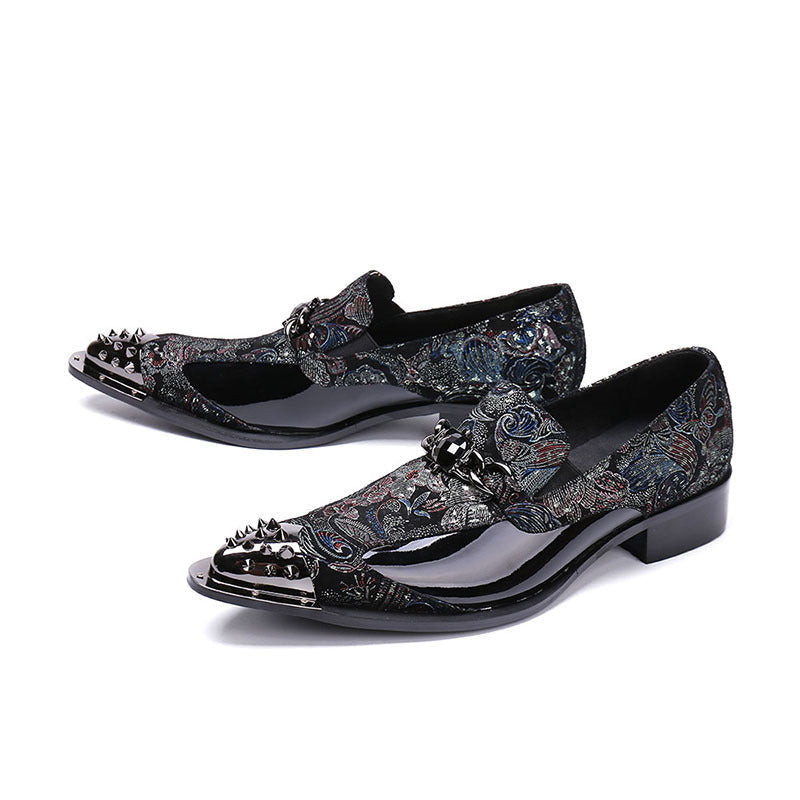 Men's Black Leather Casual Shoes, Breathable