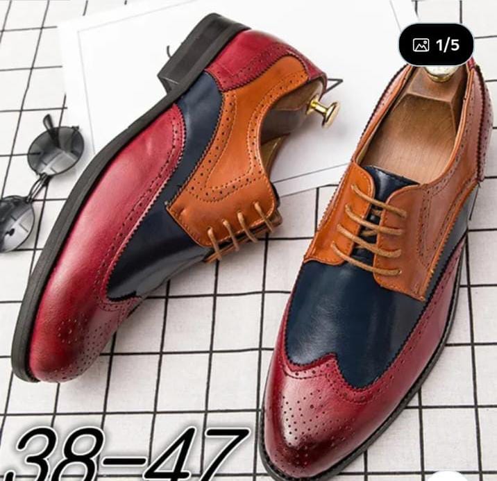 Comfortable lather Shoe Classic Men Oxford Dress shoes genuine Brown Pointed formal Shoes