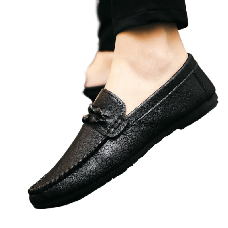 2024 Summer Loafers Men's British Business Casual One Pedal Doudou Leather Shoes Breathable Young Hairstylist Men's Shoes