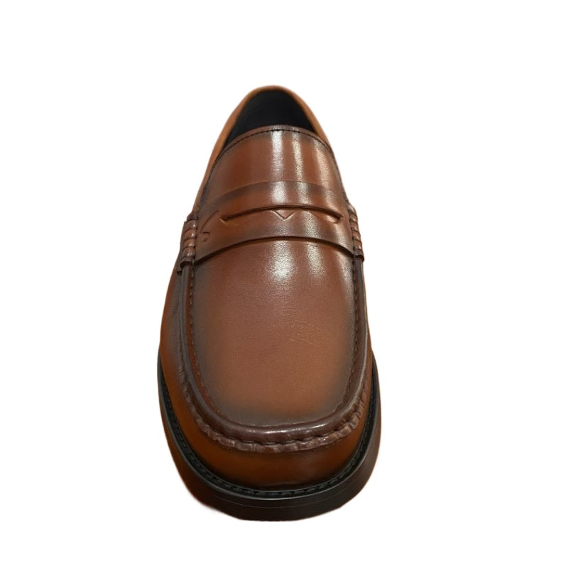 Cross-border 2024 first-layer cowhide British style men's retro polishing handmade shoes square head foot cover soft sole business dress