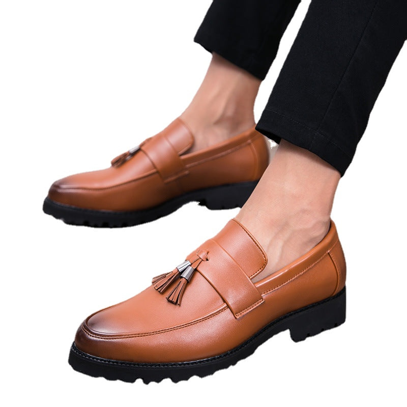 British men's pointed casual leather shoes nightclub hairstylist increases smesand slack shoes retro matching men's shoes