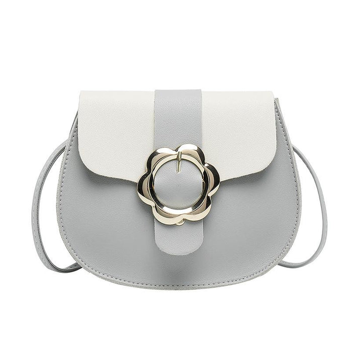 semi-circle contrasting color mobile phone bag 2024 winter Korean version new cross-body coin purse(P)