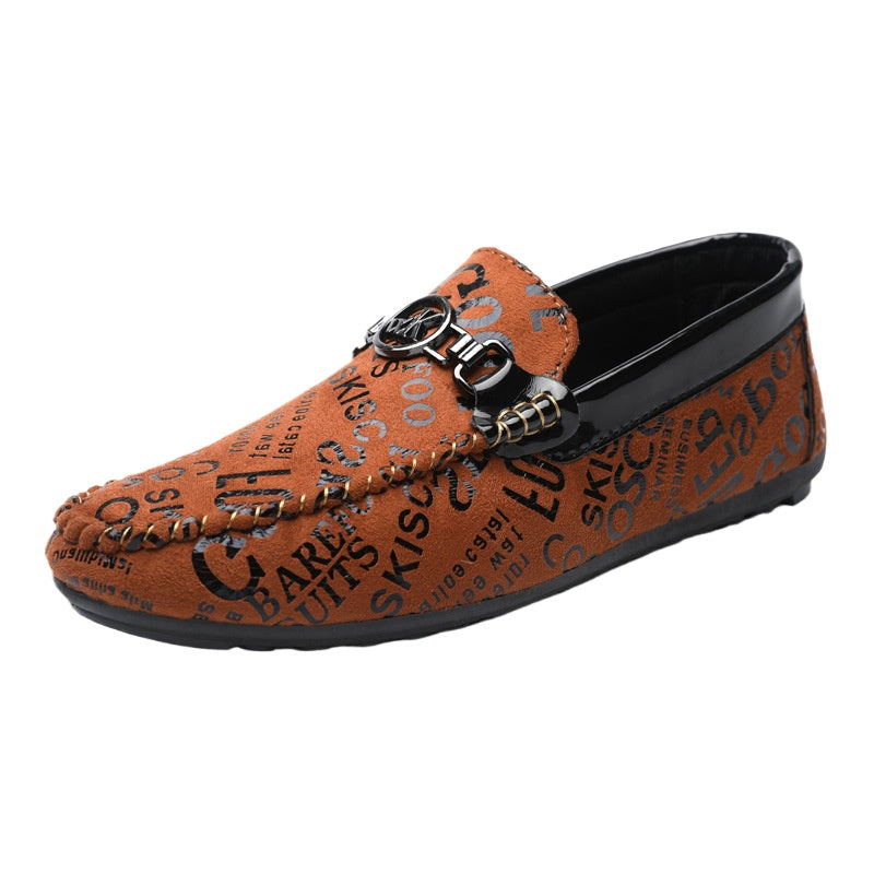 Summer soft leather work non-slip men's loafers Doudou shoes men's one-pedal lazy shoes men's shoes simple wedding groom