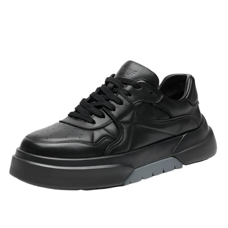 TNV Casual Leather Shoes Genuine Leather Thick Bottom Sneakers Laces Up  Breathable DS33139