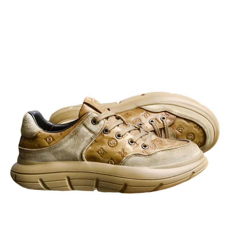 TNV Casual Leather Shoes Genuine Leather Thick Bottom Sneakers Laces Up autumn winter Breathable DS02856