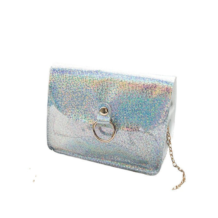 Bags for women 2025 new women's bags Korean fashion trend ins laser hoop bag single shoulder crossbody bag(P)