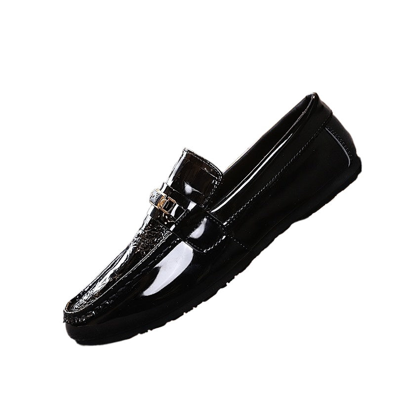 2024 Summer Versatile Men's Loafers Men's Social People Korean Version Lazy Casual Shoes Hairstylist Shiny Leather Shoes
