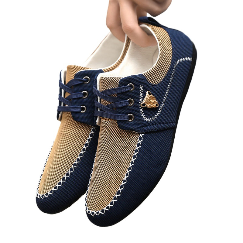 Spring society guy casual shoes trendy shoes Doudou shoes men's lazy shoes cover feet one pedal men's shoes foreign trade large size