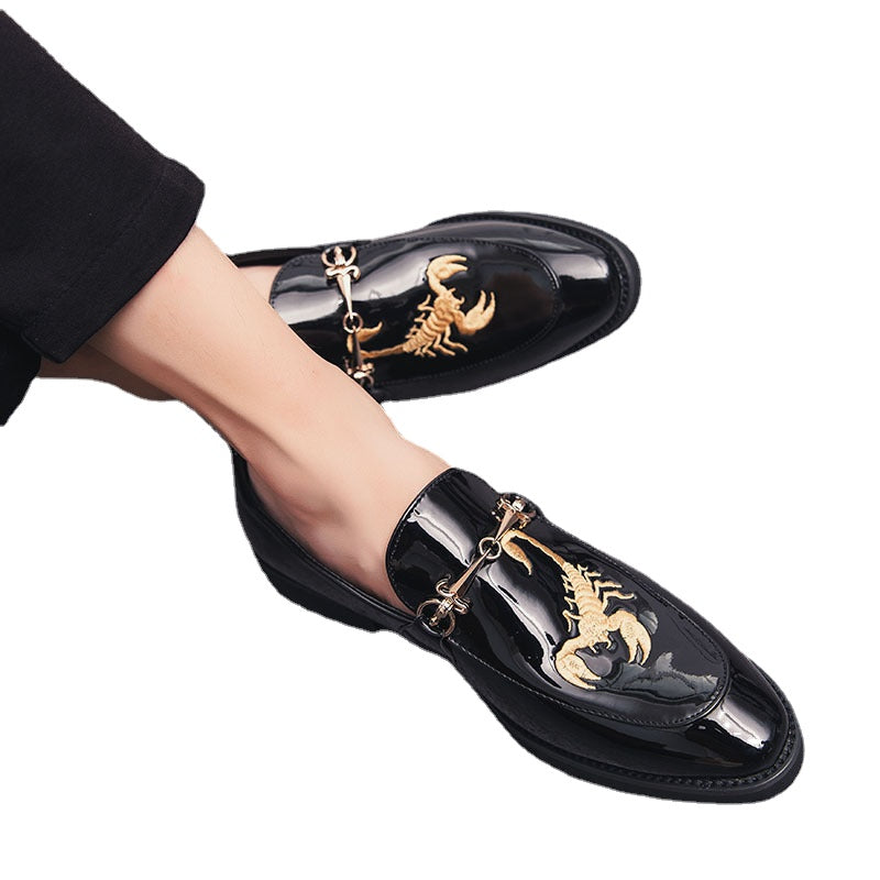 Men's Leather Formal Shoes, Embroidered, Style 8759