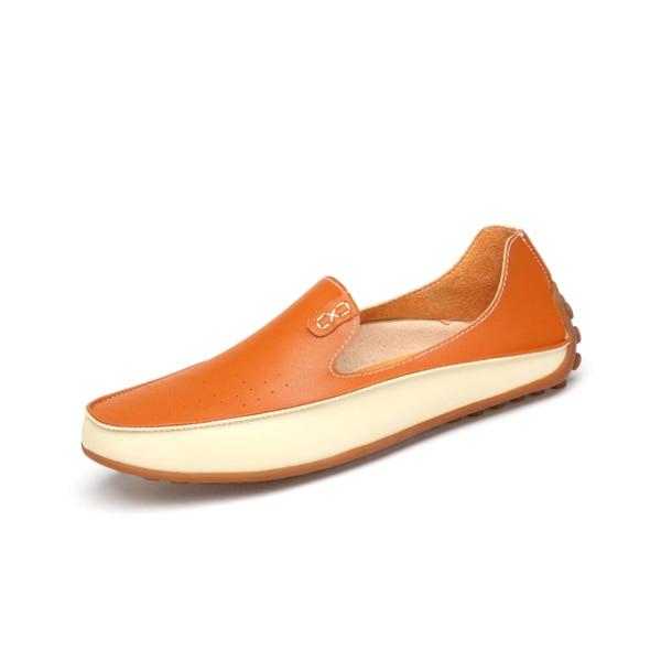 Men's Beige Leather Moccasin Loafers – Style 23