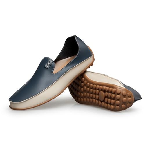 Men's Beige Leather Moccasin Loafers – Style 23
