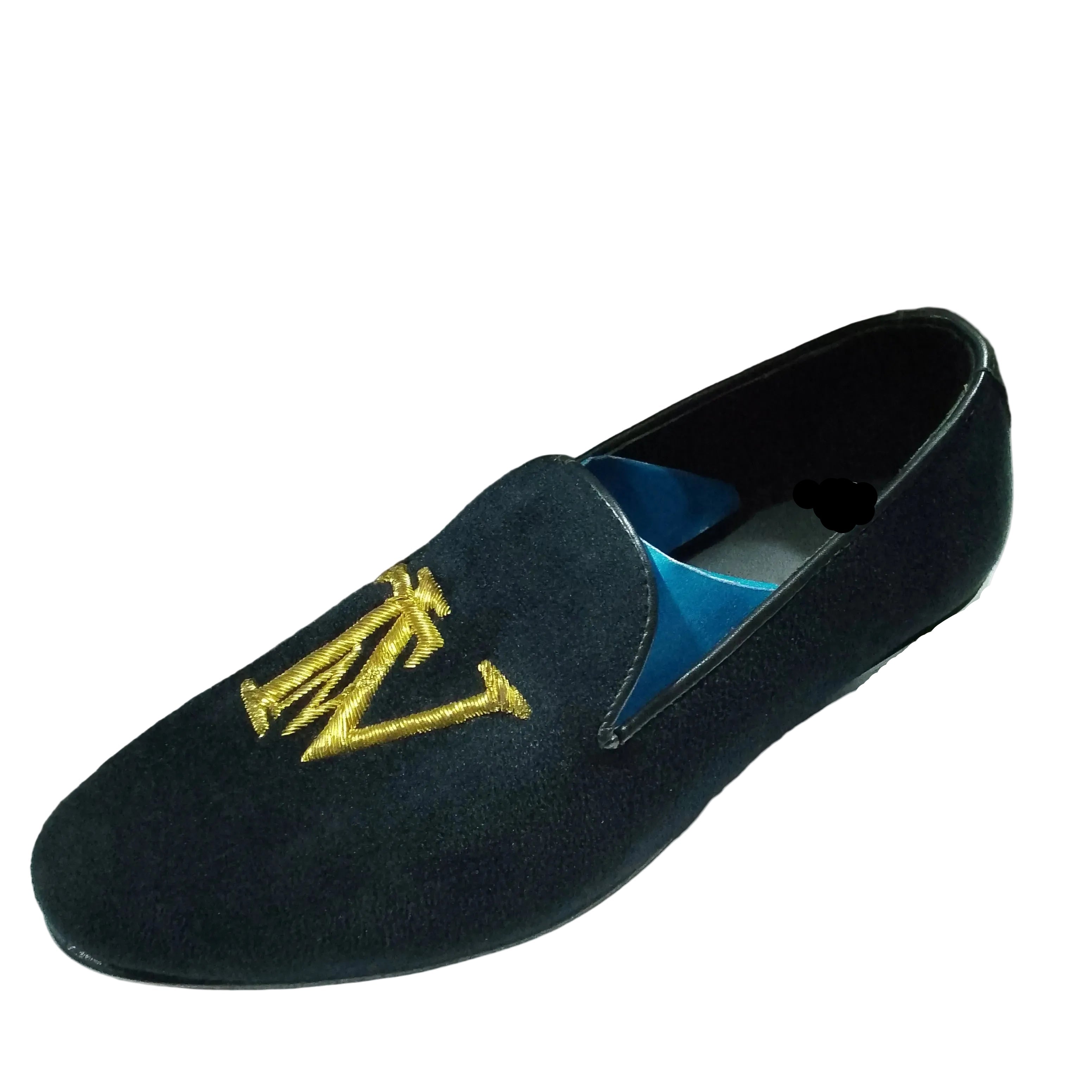 Men's Black Formal Shoes, Embroidered