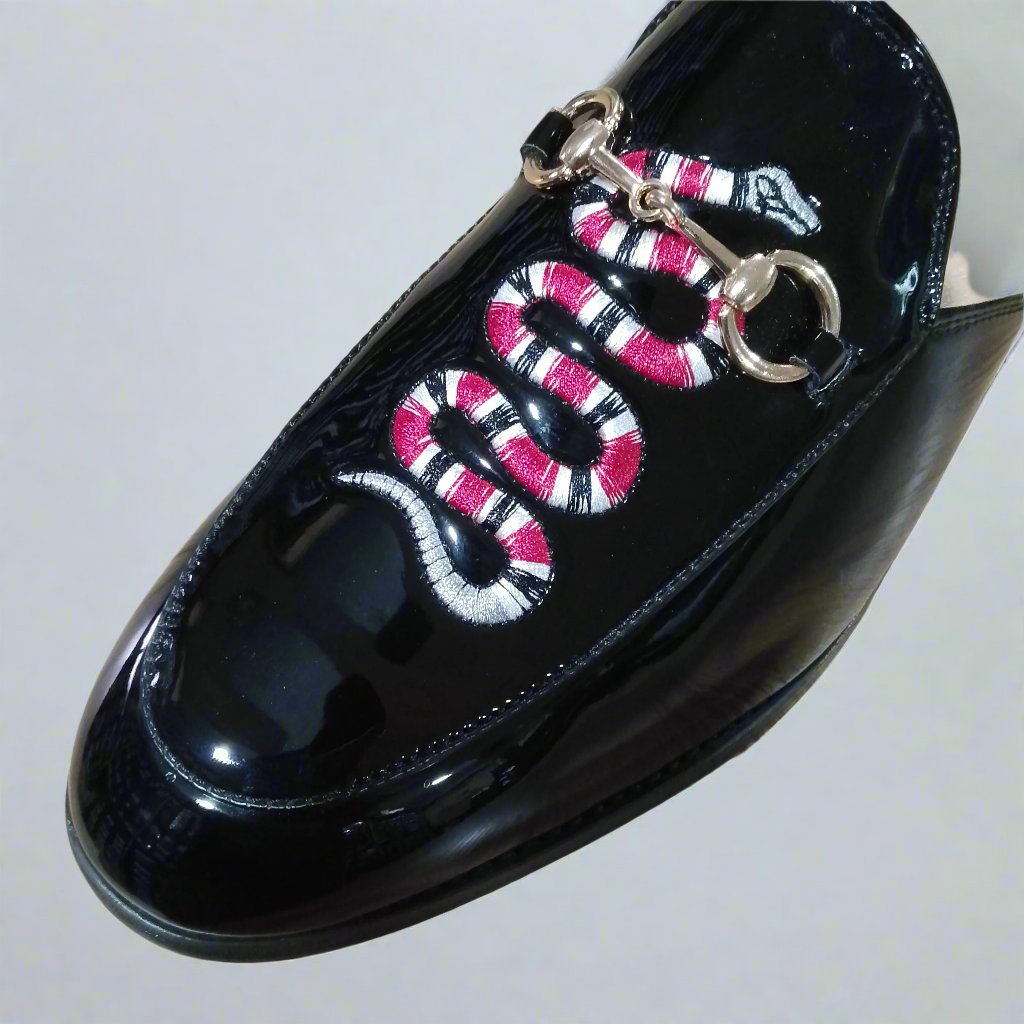 2024 semi slipper black shine snake style