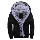 Men's Autumn/Winter Plain Color Hooded Fleece-Lined Thick Cardigan Jacket, New Style for Youth