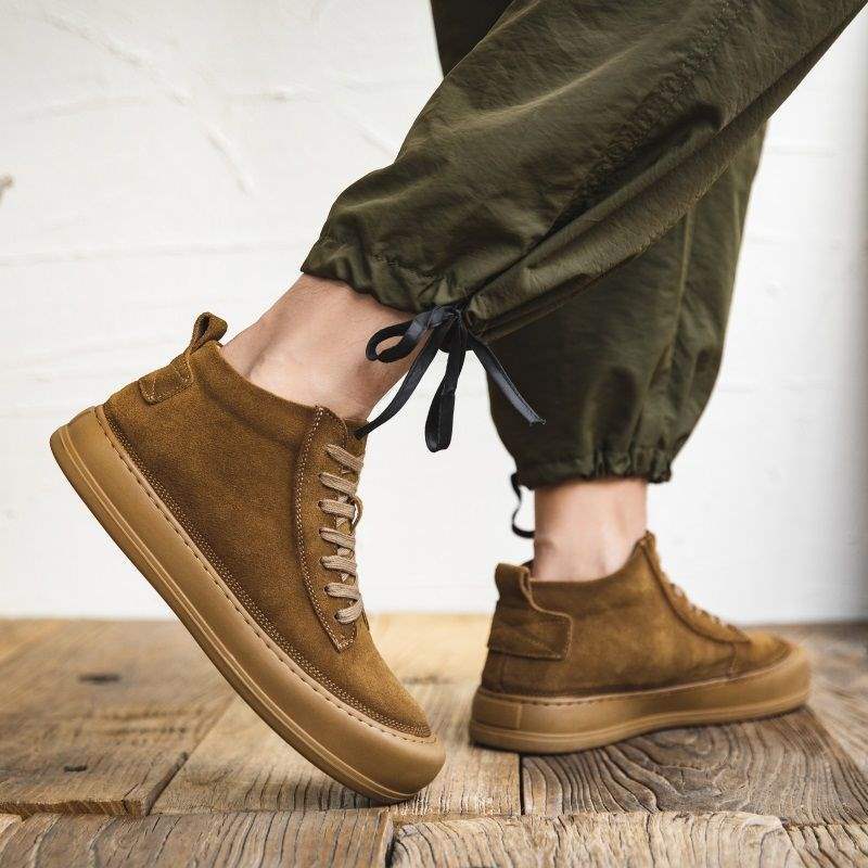 Men's mid-top Martin boots, new spring style, high-top men's shoes, British style retro work shoes