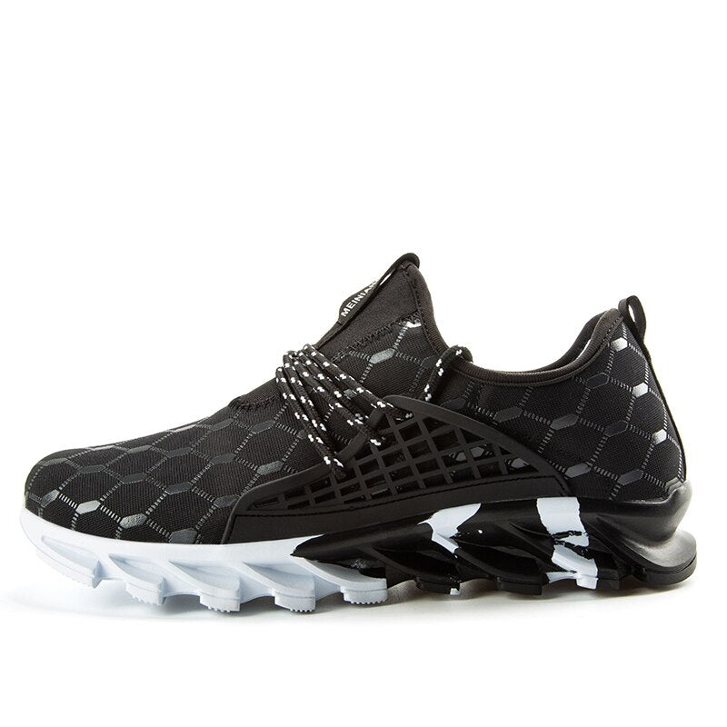 Men's Black Mesh Sneakers, Breathable, Style 0647