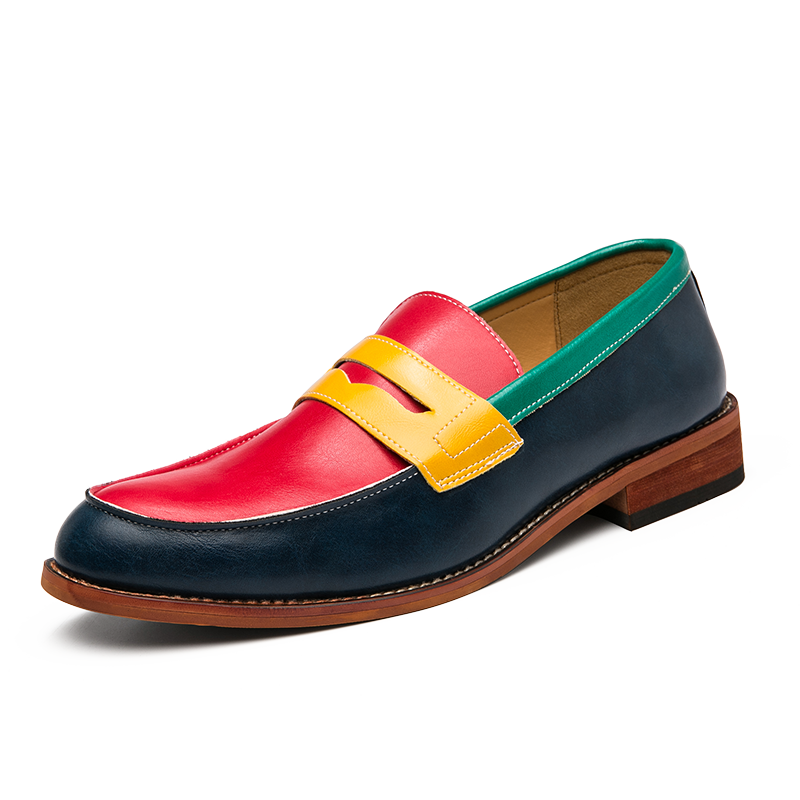 Mens Dress Shoes Formal Patchwork Leather Shoe Fashion Handmade Wedding Party Shoes Men Loafers Oxford Shoes Plus US 5.5-13.5
