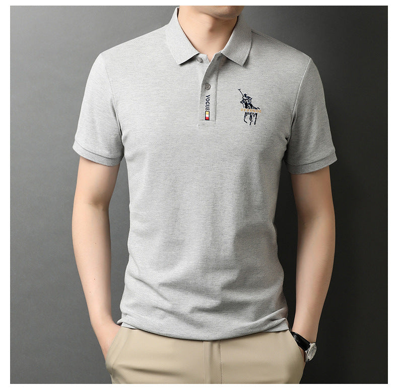 2024 summer New Polo Shirt Men's Business Gentleman Embroidered Lapel Breathable Short-Sleeved T-shirt Men's Wholesale