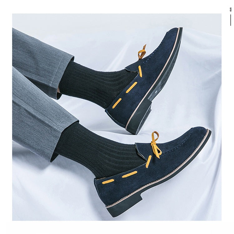 Cross-border spring bow slip-on leather shoes fashion formal business casual shoes plus size loafers