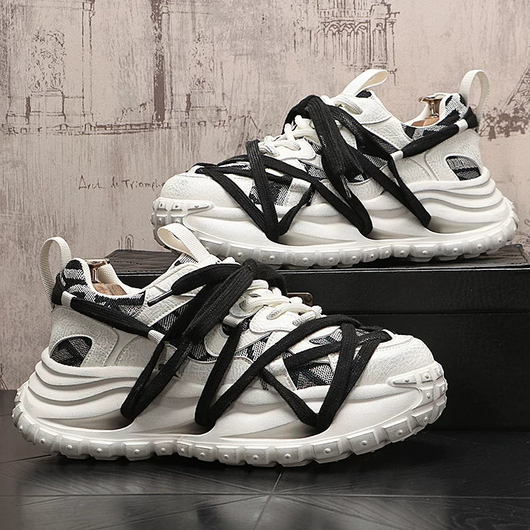 Men's 2026 Spring New Platform Lace-Up Low-Top Retro Dad Shoes