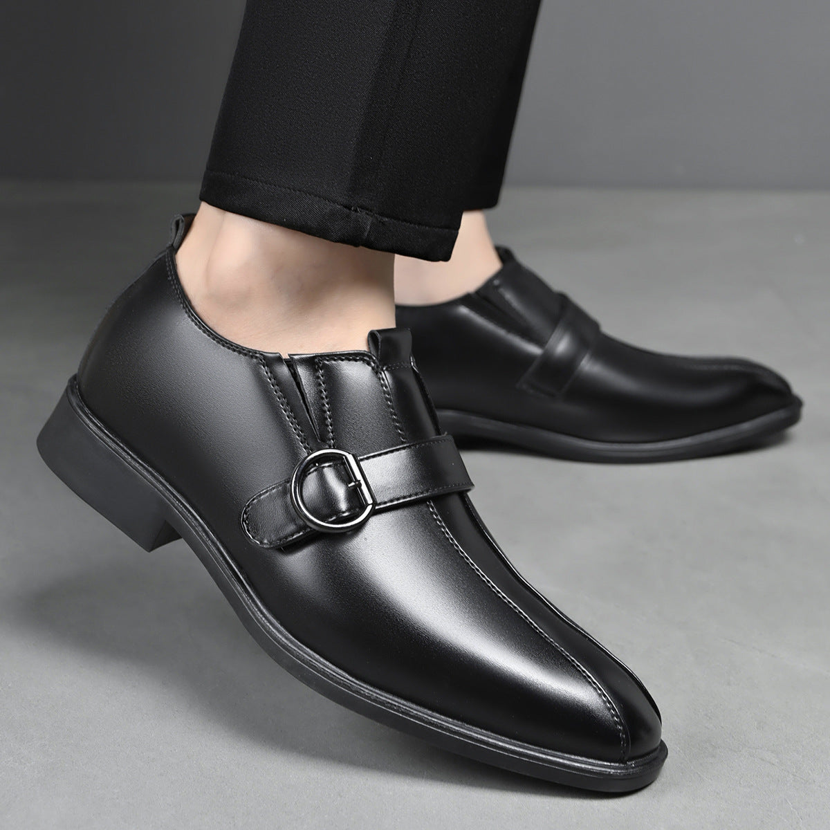 Cross-border e-commerce 2026 autumn new men's business british style pointed toe leather shoes, slip 22