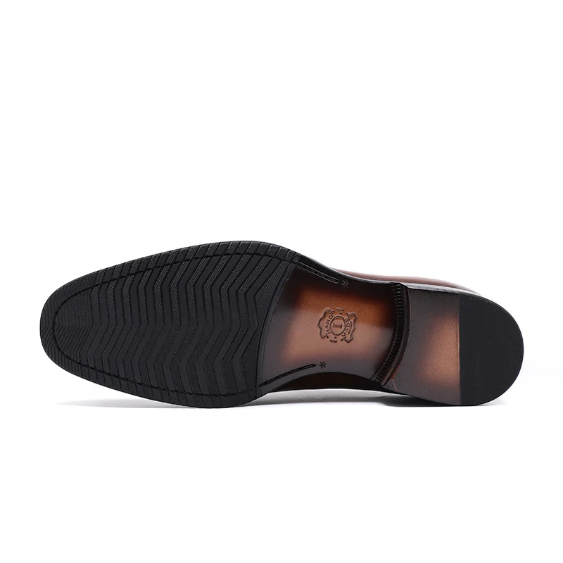 Men's Genuine Leather Oxford Shoes, Handmade, Round Toe