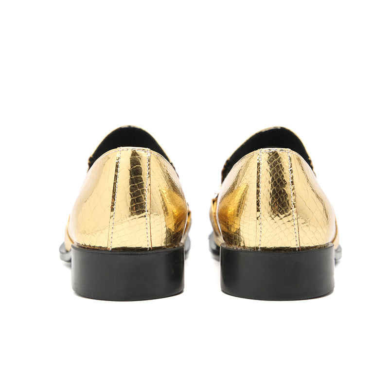 European and American street fashion casual thick-soled height-increasing men's shoes cowhide color matching nightclub punk trendy men's platform shoes trendy shoes for men