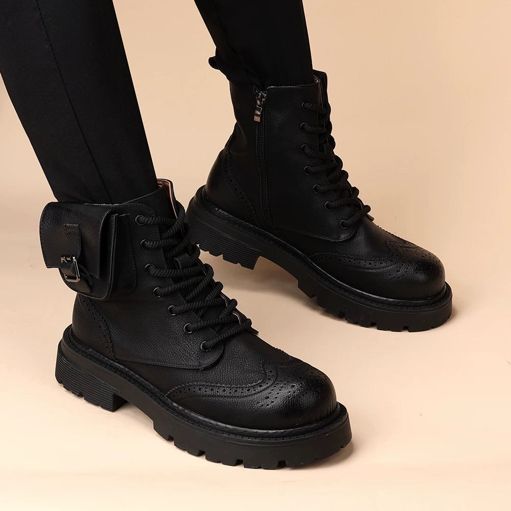 Men's Martin Boots, Height Increasing, Thick Sole