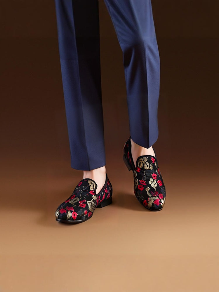 New three styles of colorful mesh men's banquet party loafers, trendy European and American style smoking shoes, men's slip-on shoes