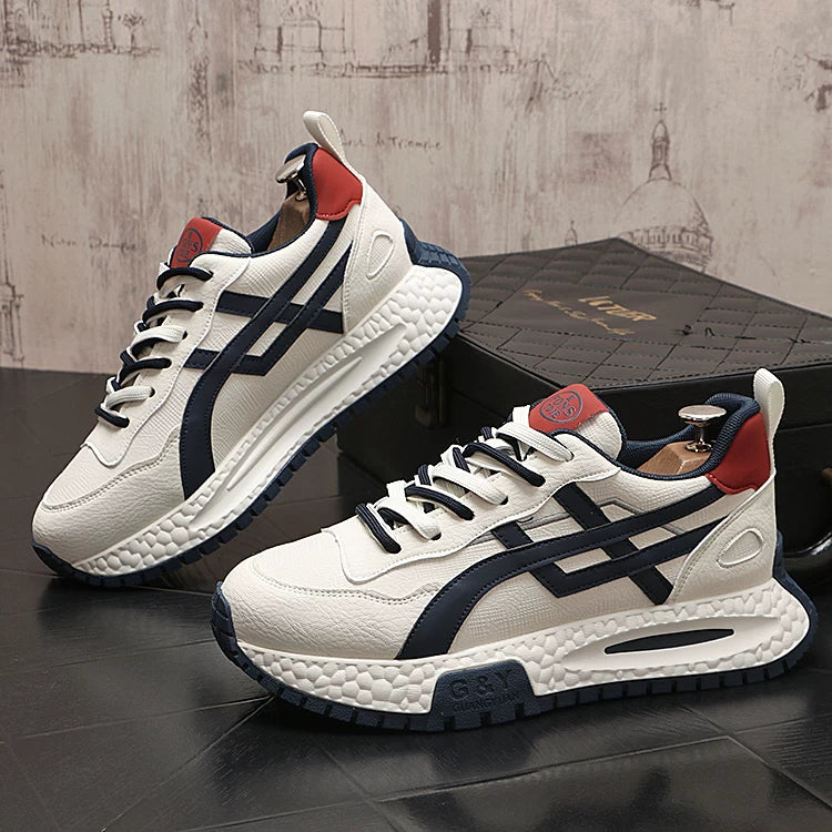 Men's Low-Top Korean Style Color-Block Athletic Casual Trendy Retro Sneakers