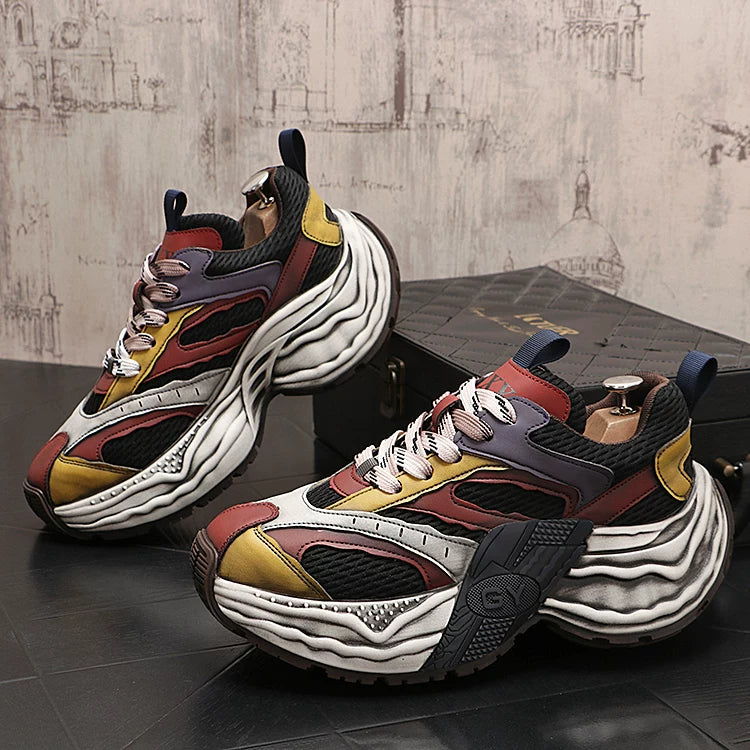 Men's Platform Low-Top Retro Chunky Dad Sneakers 2026