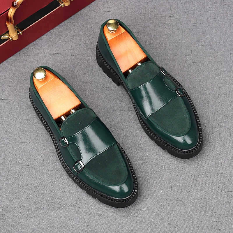 Men's Black Loafers, Height Increasing, Thick Sole