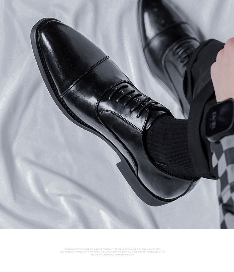 Three-joint men's leather shoes business casual formal men's shoes british suit shoes men's groom we