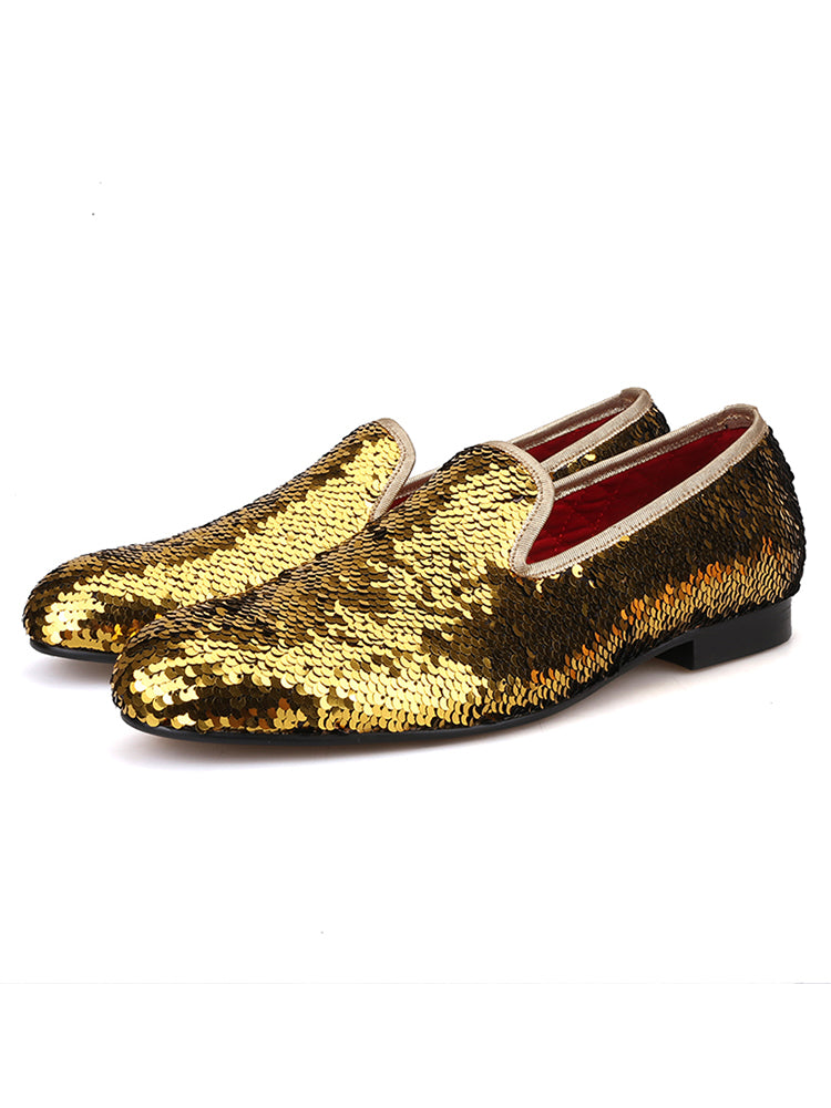 PIERGITAR new three-color handmade sequin men's European and American loafers trendy party formal wear one-on-one