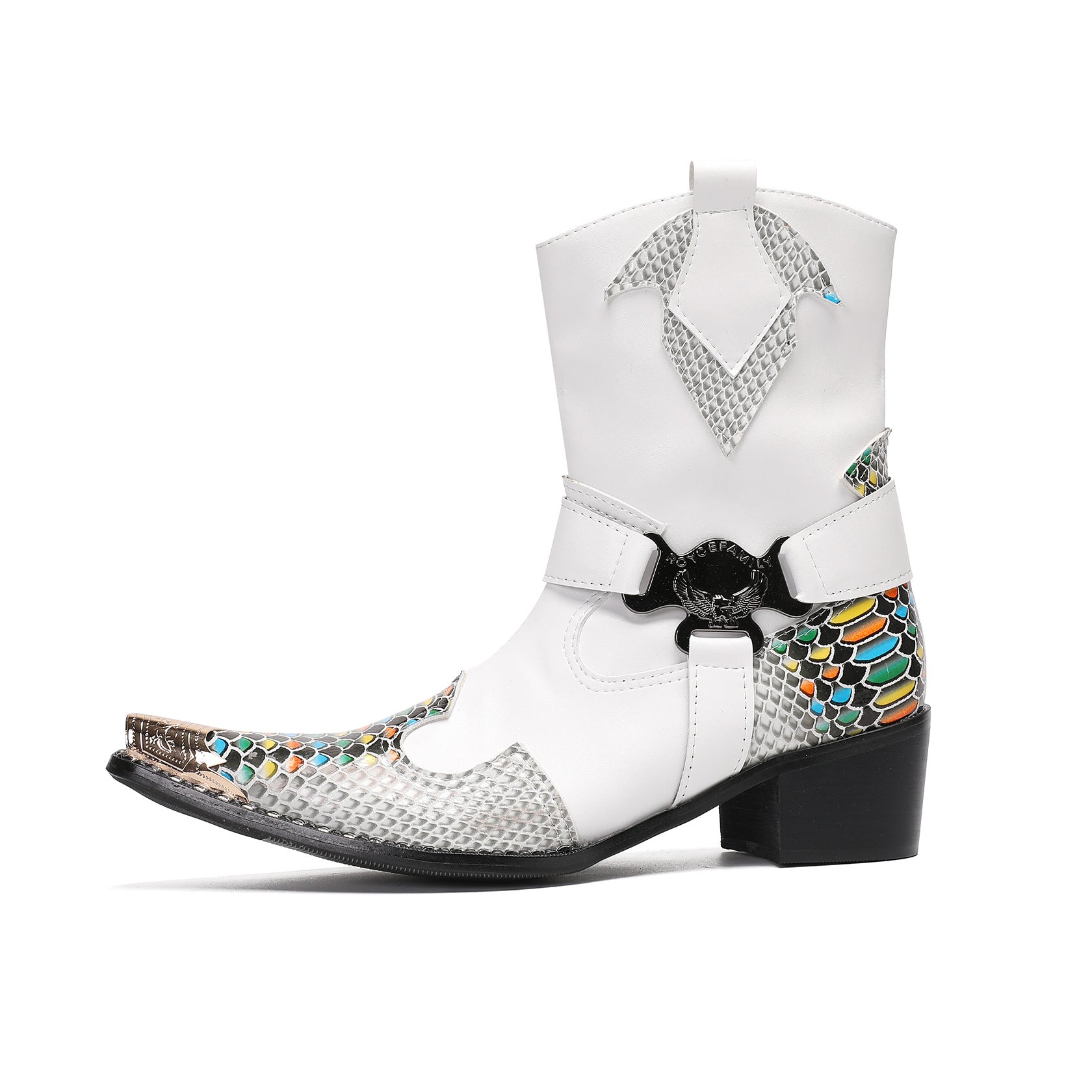 British leather Chelsea boots men's trendy pipe boots men's Martin boots high-top white autumn and winter foreign trade men's shoes