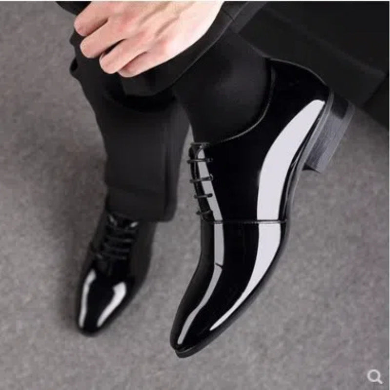 Men's new formal business leather shoes, casual korean style trendy british pointed toe breathable