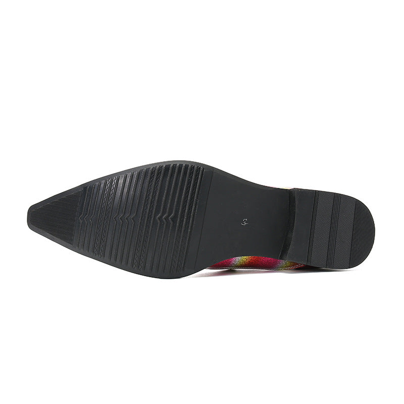 Spring leather shoes men's business formal cowhide casual British pointed toe Korean version trendy breathable inner heightening men's leather shoes