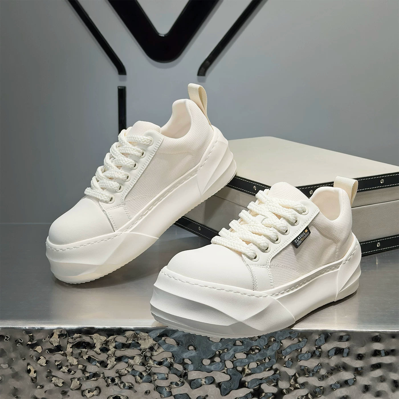 Men's Height-Increasing Platform Breathable Low-Top Big-Toe Canvas Shoes New