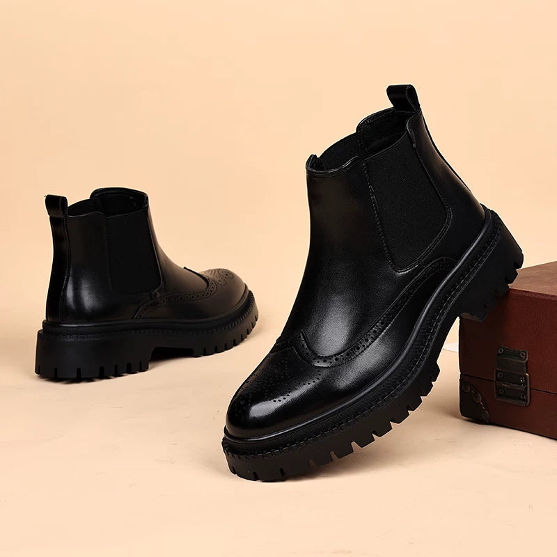 Men's Martin Boots, Height Increasing, Slip-On