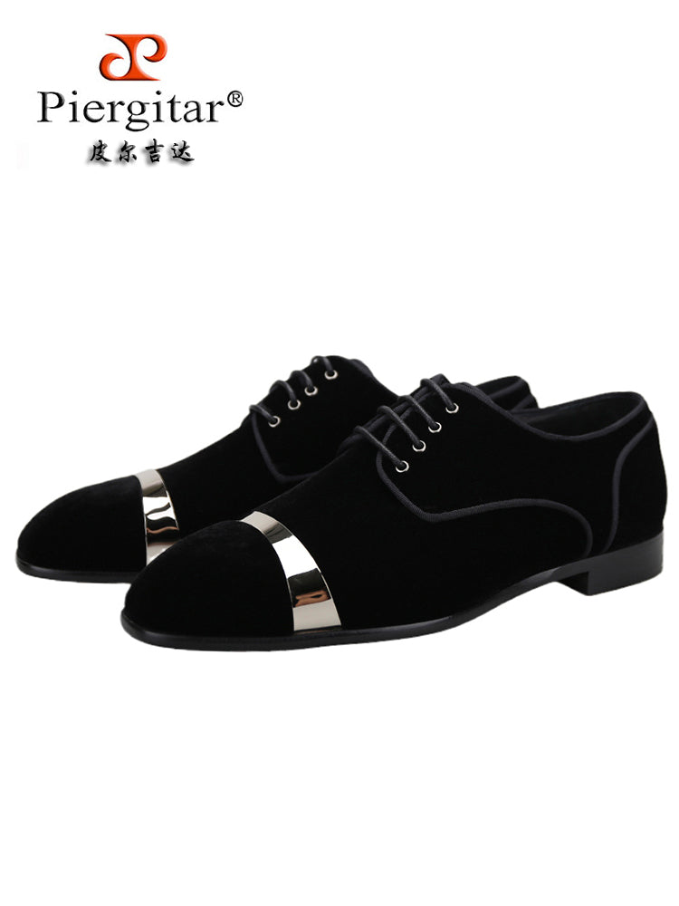 Hot-selling European and American lace-up square-toe loafers red outsole yuppie-style velvet Oxford shoes for men with breathable leather lining