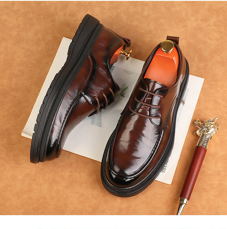 Men's british style versatile formal leather shoes - comfortable wedding groom shoes