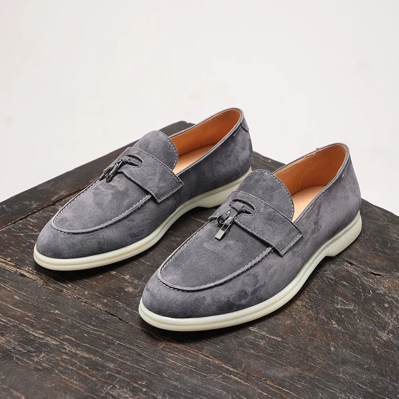 Men's Genuine Leather Loafers, Breathable, Slip-On