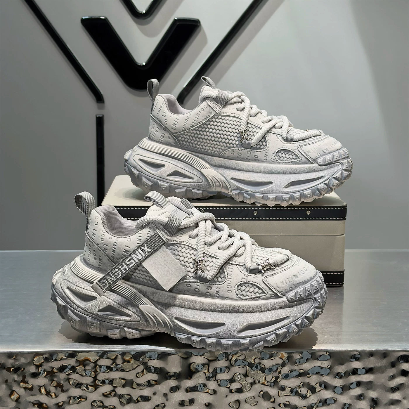 Men's Height-Increasing Platform Mesh Trendy Chunky Dad Sneakers 2026 New