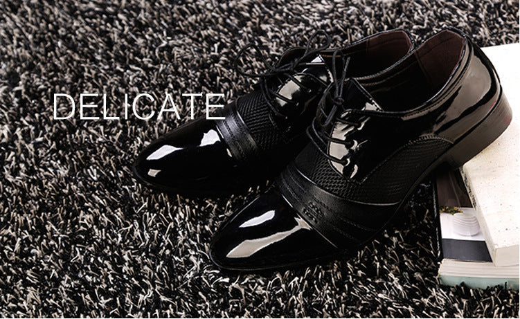 Cross-border premium plus-size leather dress shoes for men - business formal, lace-up, pointed-toe c 7