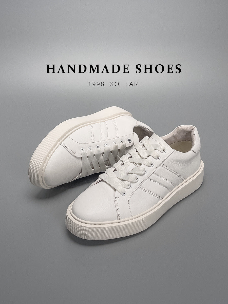 European station guangzhou handmade skate shoes men's new casual shoes chunky sole lightweight breathable versatile high-end white sneakers men's footwear