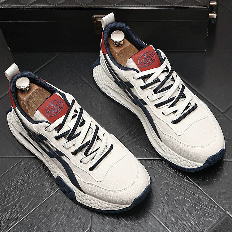 Men's Low-Top Korean Style Color-Block Athletic Casual Trendy Retro Sneakers