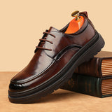 Men's british style versatile formal leather shoes - comfortable wedding groom shoes