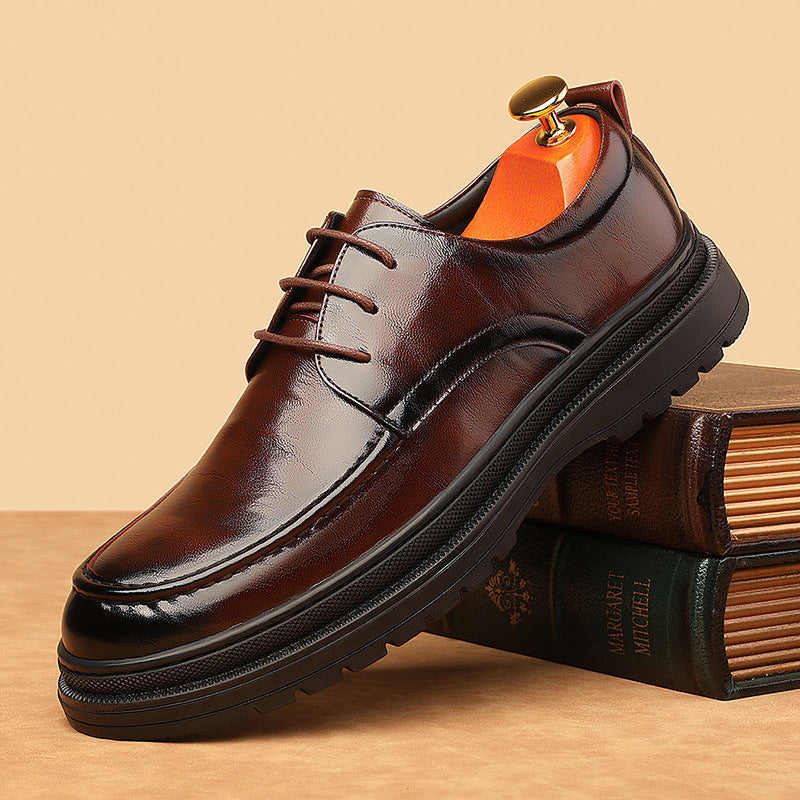 Men's british style versatile formal leather shoes - comfortable wedding groom shoes