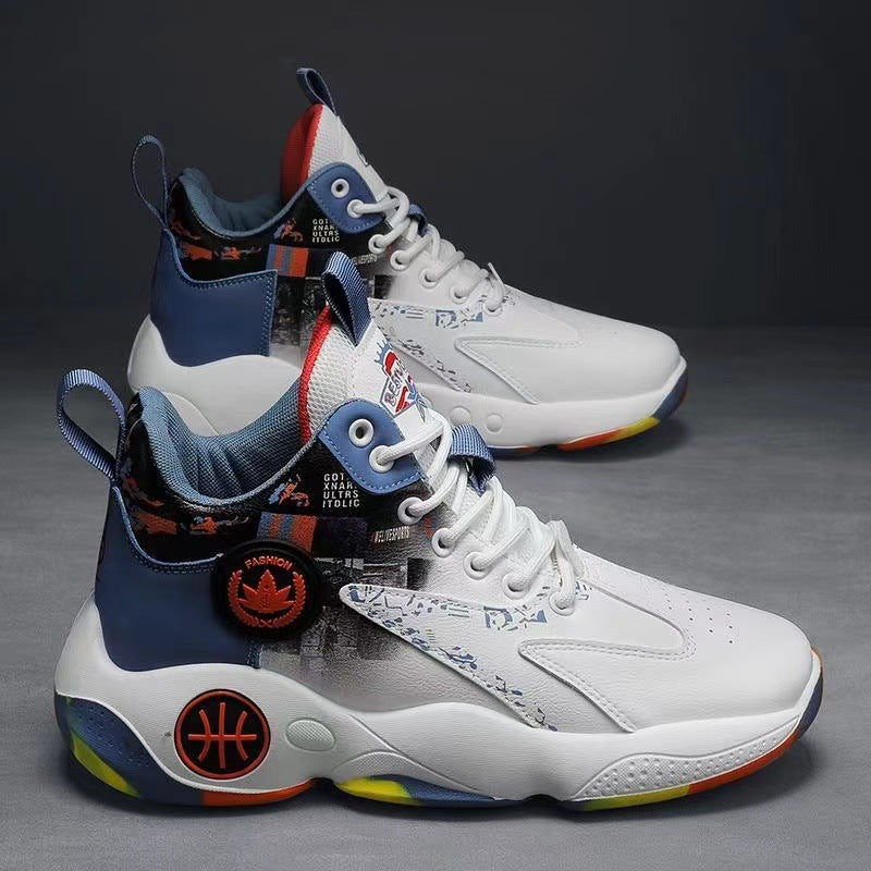 Men's outdoor basketball shoes 2026 new youth sports shoes thick sole non-slip dad shoes soft sole running shoes