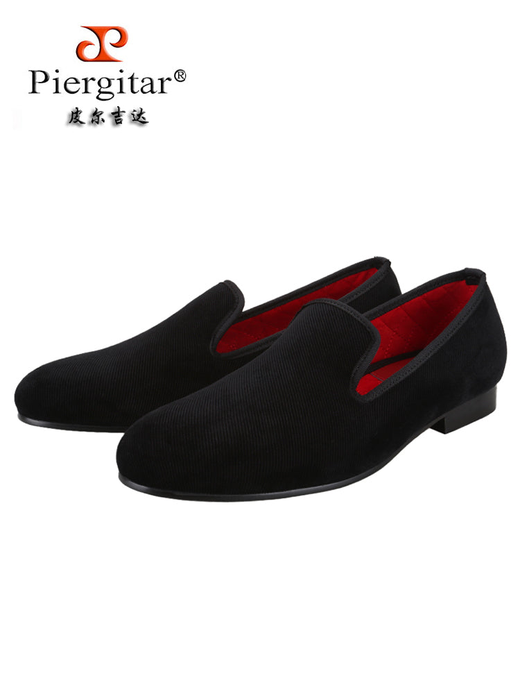Autumn and winter new corduroy men's shoes European and American trendy low-top shoes men's slip-on loafers handmade large size smoking shoes